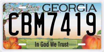 GA license plate CBM7419