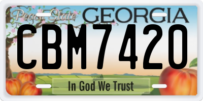 GA license plate CBM7420