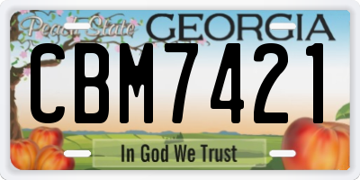 GA license plate CBM7421