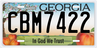 GA license plate CBM7422