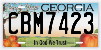 GA license plate CBM7423