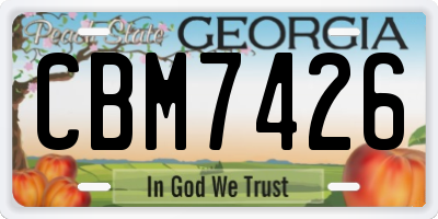 GA license plate CBM7426