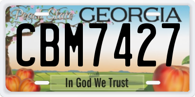 GA license plate CBM7427