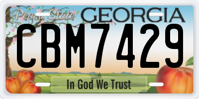 GA license plate CBM7429