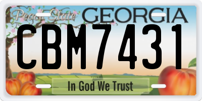 GA license plate CBM7431