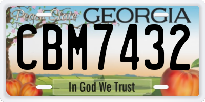 GA license plate CBM7432