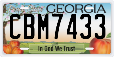 GA license plate CBM7433