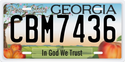 GA license plate CBM7436