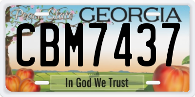 GA license plate CBM7437