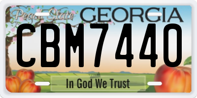 GA license plate CBM7440