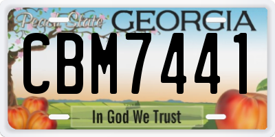 GA license plate CBM7441