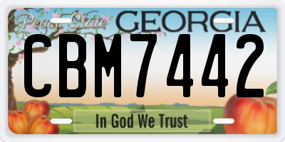 GA license plate CBM7442