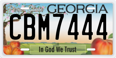 GA license plate CBM7444