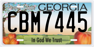 GA license plate CBM7445