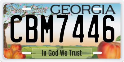 GA license plate CBM7446