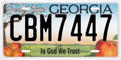 GA license plate CBM7447