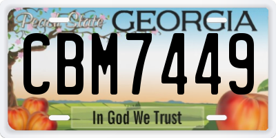 GA license plate CBM7449