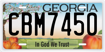 GA license plate CBM7450