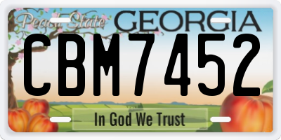 GA license plate CBM7452