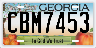 GA license plate CBM7453