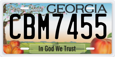 GA license plate CBM7455