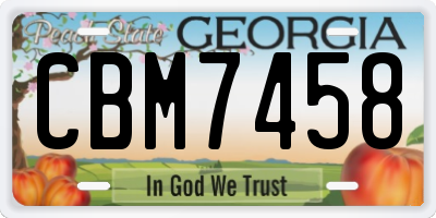 GA license plate CBM7458