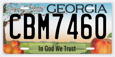 GA license plate CBM7460