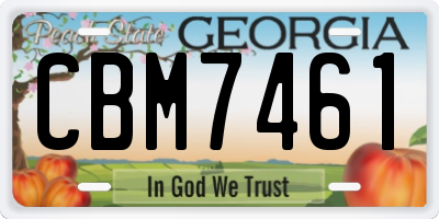 GA license plate CBM7461