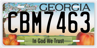 GA license plate CBM7463