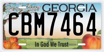 GA license plate CBM7464