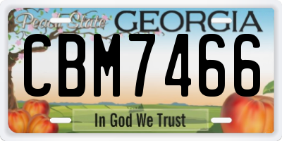 GA license plate CBM7466
