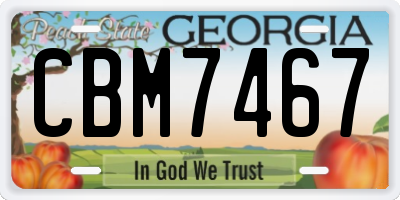 GA license plate CBM7467