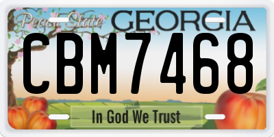 GA license plate CBM7468