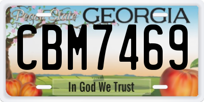 GA license plate CBM7469