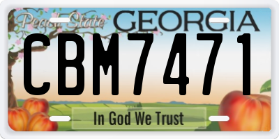 GA license plate CBM7471