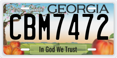 GA license plate CBM7472