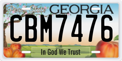 GA license plate CBM7476