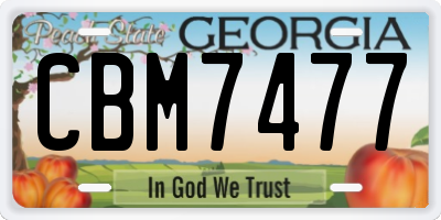 GA license plate CBM7477