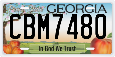 GA license plate CBM7480