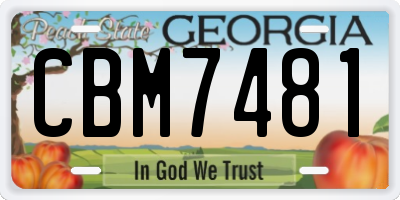 GA license plate CBM7481