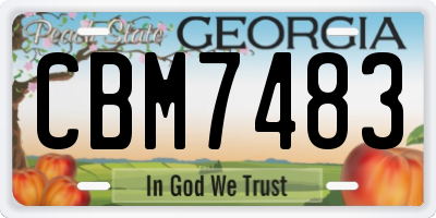 GA license plate CBM7483