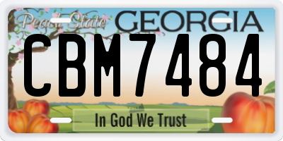 GA license plate CBM7484