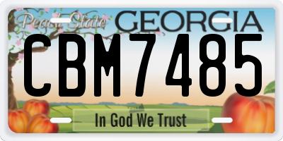 GA license plate CBM7485