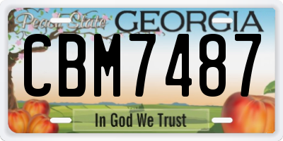 GA license plate CBM7487