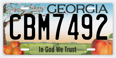 GA license plate CBM7492