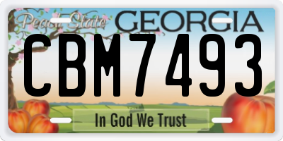 GA license plate CBM7493