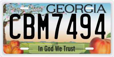 GA license plate CBM7494