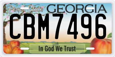 GA license plate CBM7496