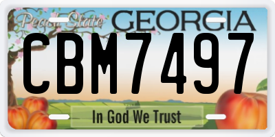 GA license plate CBM7497