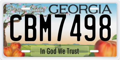 GA license plate CBM7498